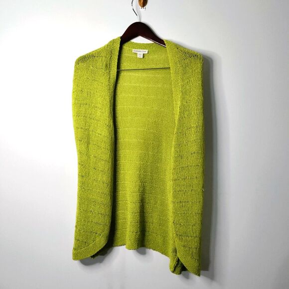 Coldwater Creek Sweaters - COLDWATER CREEK Green Knit Open Front Cardigan Sweater Vest Plus Size XL 14 EUC